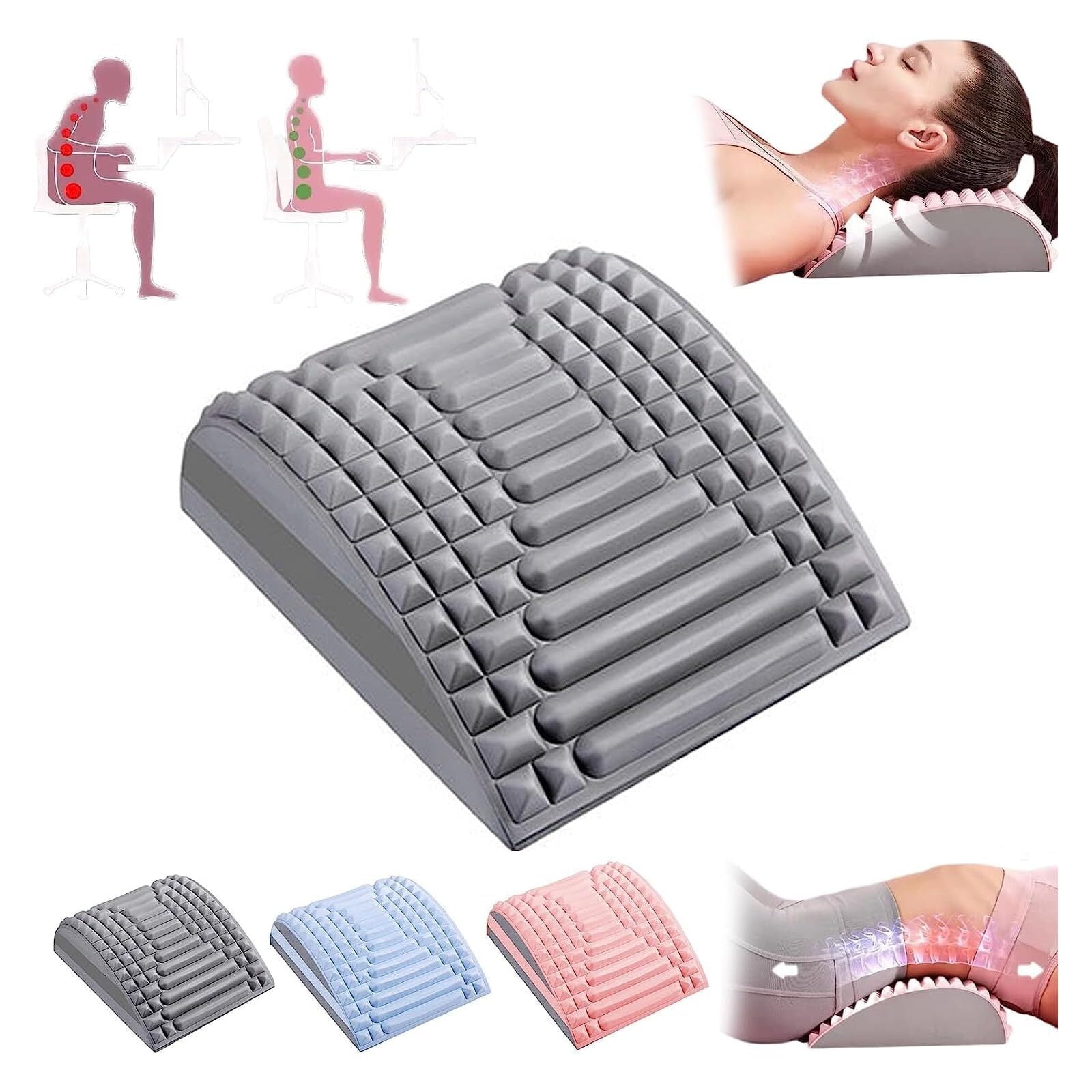 Back Stretcher Pillow, Refresh-Neck & Back Stretcher, Back Neck Cracker for Lower  Back Pain Relief, Waist Massage Relaxation Yoga Stretcher, Waist Massage  Stretcher (Blue) 
