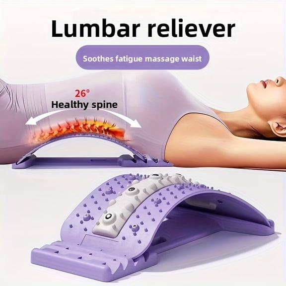 Back Stretcher with 4-Level Adjustment and Magnetic Points, Lumbar Support for Home and Office