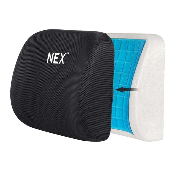 NEX Back Support for Chair Cushion, Memory Foam Back Pillow, Lumbar Support