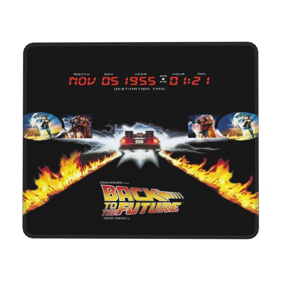 Back T0 Movie Future Mouse Pad Square Stitched Edges Non-Slip Rubber Washable Mousepad For Computers Laptop