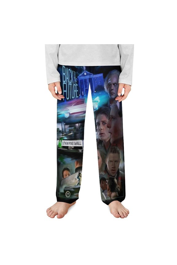 Back T0 Movie Future Pajama Pants Cartoon Casual Lounge PJ Bottoms with Pockets