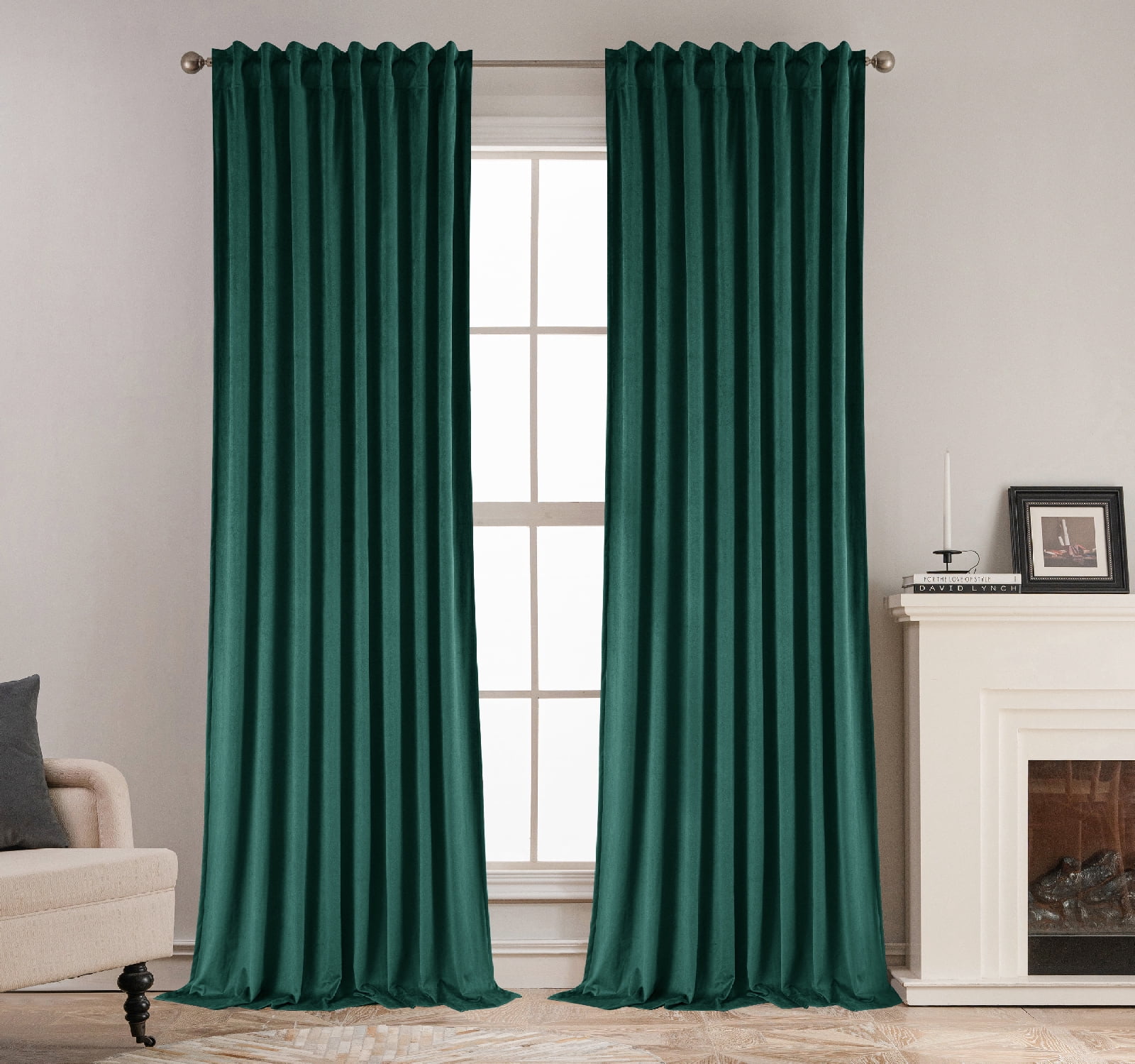 Back Tab Curtains, 2-Panel Set Rod Pocket & Pinch Pleat Design Light-Filtering & Thermal Insulation Ideal for Living Room, Bedroom & Office Windows