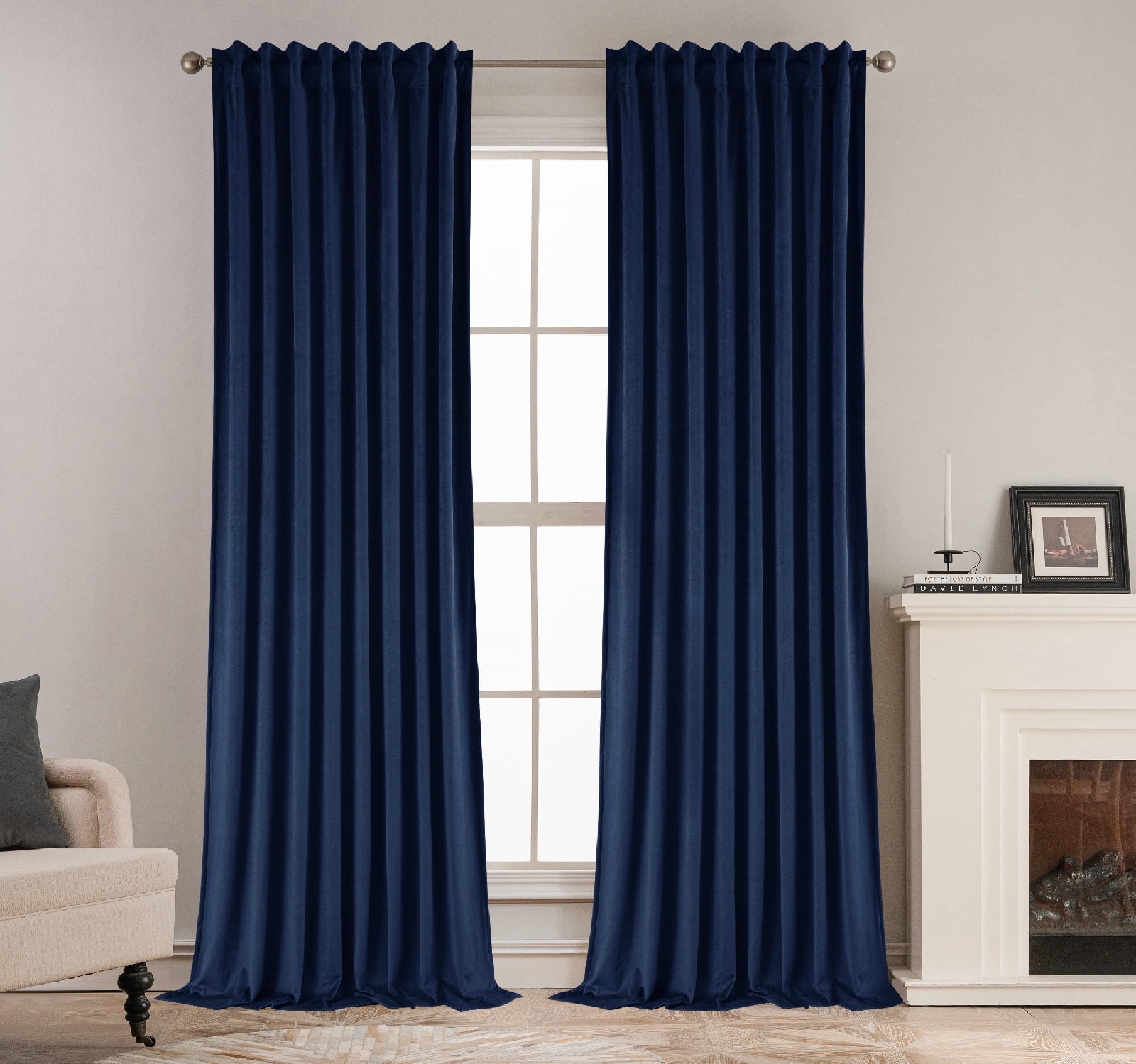 Back Tab Curtains, 2-Panel Set Rod Pocket & Pinch Pleat Design Light-Filtering & Thermal Insulation Ideal for Living Room, Bedroom & Office Windows
