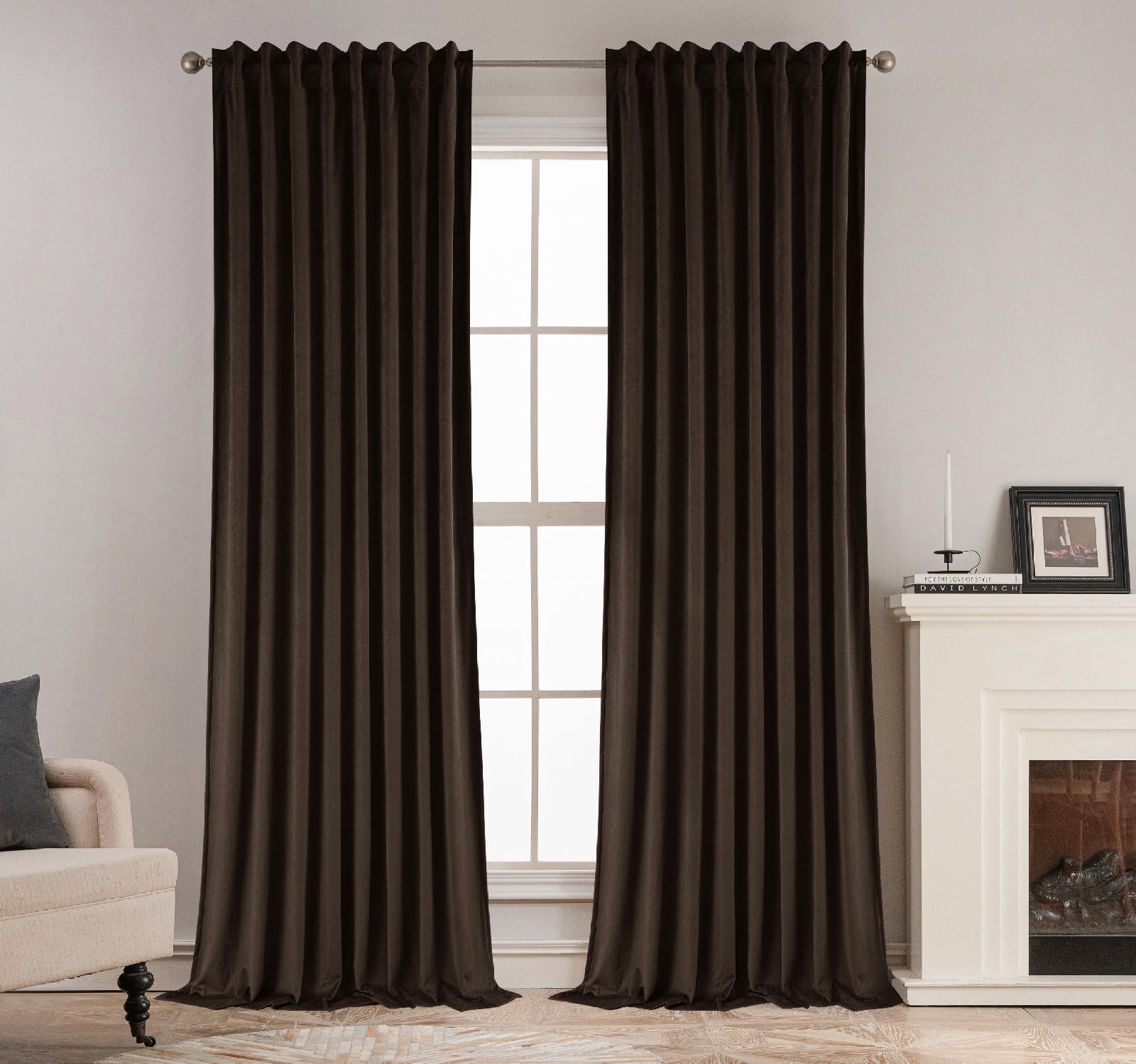 Back Tab Curtains, 2-Panel Set Rod Pocket & Pinch Pleat Design Light-Filtering & Thermal Insulation Ideal for Living Room, Bedroom & Office Windows