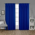 thumbnail image 1 of Back Tab/ Rod Pocket Blackout Curtains Thermal Insulated Solid 100% Polyster Curtains Panel, Window Drapes for Living Room, Bedroom & Window Hall (Set of 2 Panels, 52" W x 54" L) { Royal Blue }, 1 of 6