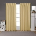 thumbnail image 1 of Back Tab/ Rod Pocket Blackout Curtains Thermal Insulated Solid 100% Polyster Curtains Panel, Window Drapes for Living Room, Bedroom & Window Hall (Set of 2 Panels, 52" W x 63" L) { Beige }, 1 of 6