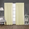 thumbnail image 1 of Back Tab/ Rod Pocket Blackout Curtains Thermal Insulated Solid 100% Polyster Curtains Panel, Window Drapes for Living Room, Bedroom & Window Hall (Set of 2 Panels, 42" W x 63" L) { Ivory }, 1 of 6