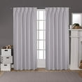 thumbnail image 1 of Back Tab/ Rod Pocket Blackout Curtains Thermal Insulated Solid 100% Polyster Curtains Panel, Window Drapes for Living Room, Bedroom & Window Hall (Set of 2 Panels, 52" W x 84" L) { Silver Grey }, 1 of 6