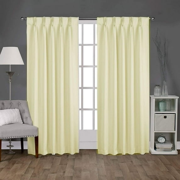 Back Tab/ Rod Pocket Blackout Curtains Thermal Insulated Solid 100% Polyster Curtains Panel, Window Drapes for Living Room, Bedroom & Window Hall (Set of 2 Panels, 52" W x 45" L) { Ivory }