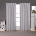 thumbnail image 1 of Back Tab/ Rod Pocket Blackout Curtains Thermal Insulated Solid 100% Polyster Curtains Panel, Window Drapes for Living Room, Bedroom & Window Hall (Set of 2 Panels, 42" W x 84" L) { Silver Grey }, 1 of 6