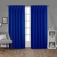 thumbnail image 1 of Back Tab/ Rod Pocket Blackout Curtains Thermal Insulated Solid 100% Polyster Curtains Panel, Window Drapes for Living Room, Bedroom & Window Hall (Set of 2 Panels, 52" W x 95" L) { Royal Blue }, 1 of 6