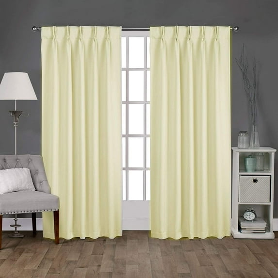Back Tab/ Rod Pocket Blackout Curtains Thermal Insulated Solid 100% Polyster Curtains Panel, Window Drapes for Living Room, Bedroom & Window Hall (Set of 2 Panels, 52" W x 95" L) { Ivory }