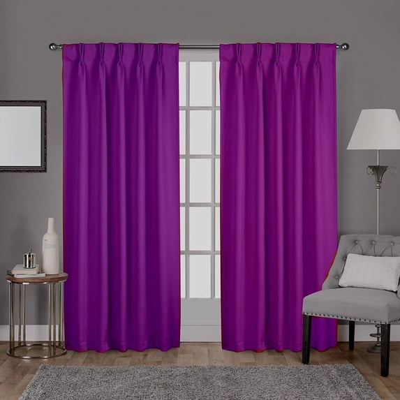 Back Tab/ Rod Pocket Blackout Curtains Thermal Insulated Solid 100% Polyster Curtains Panel, Window Drapes for Living Room, Bedroom & Window Hall (Set of 2 Panels, 42" W x 72" L) { Purple }