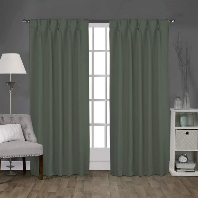 Back Tab/ Rod Pocket Blackout Curtains Thermal Insulated Solid 100% Polyster Curtains Panel, Window Drapes for Living Room, Bedroom & Window Hall (Set of 2 Panels, 42" W x 108" L) { Grey }