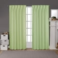 thumbnail image 1 of Back Tab/ Rod Pocket Blackout Curtains Thermal Insulated Solid 100% Polyster Curtains Panel, Window Drapes for Living Room, Bedroom & Window Hall (Set of 2 Panels, 52" W x 72" L) { Olive Green }, 1 of 6