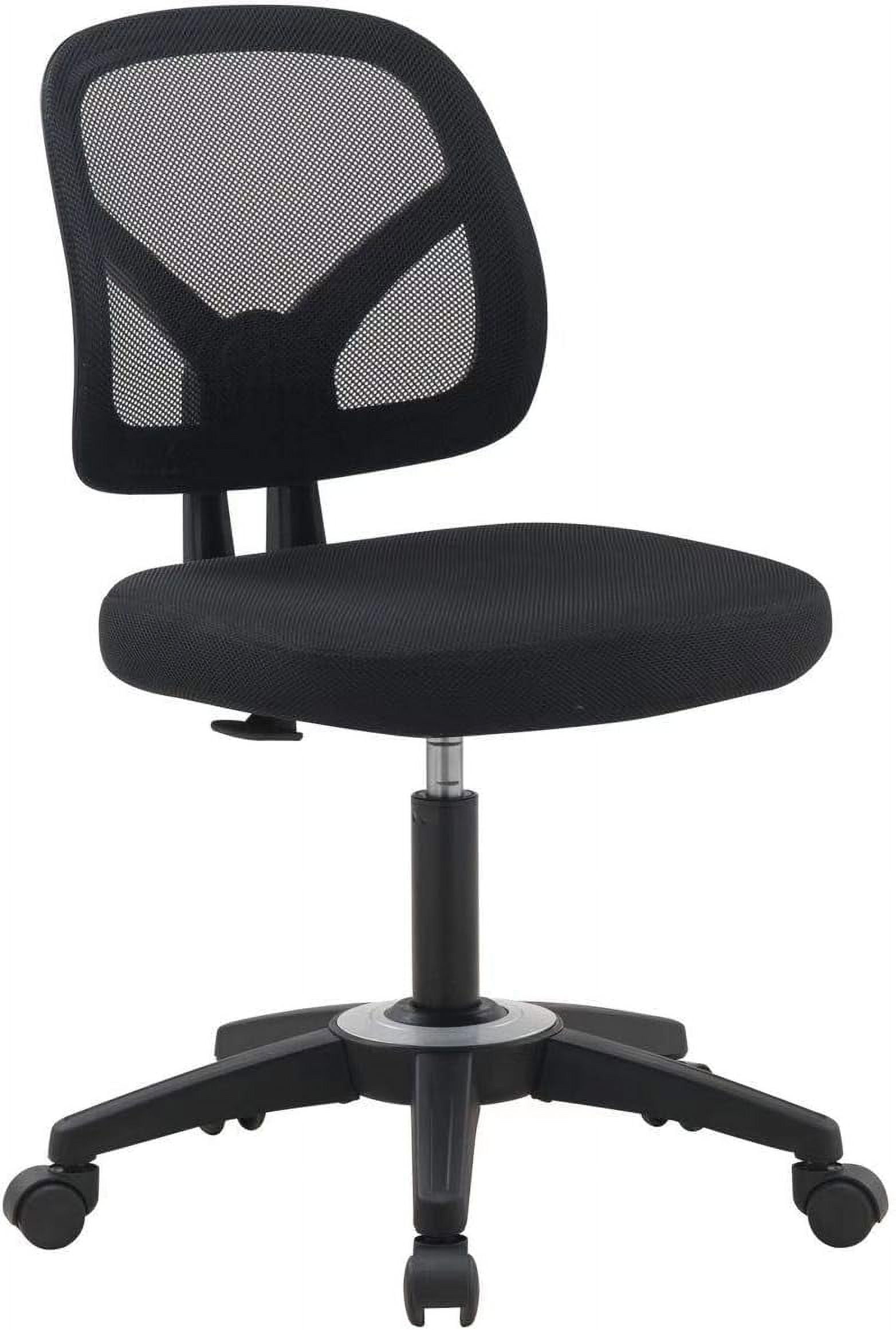 Back Task Armless Office Chair, Computer Mesh Chair 360 Swivel