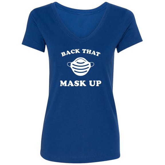 Back That Mask Up Womens V-Neck T-Shirt