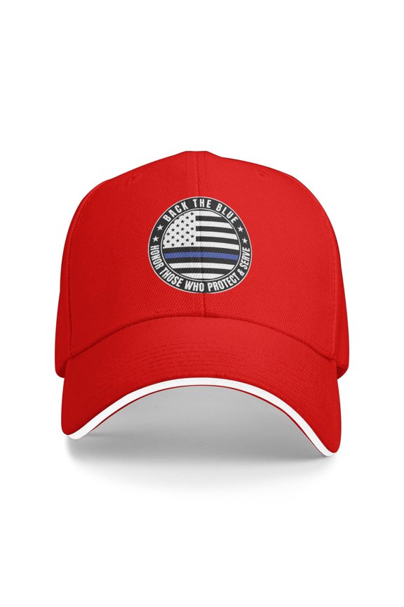 Back The Blue Circle White Unisex Adult Baseball Caps Adjustable Casquette Dad Hat Sandwich Cap Outdoors Headwear