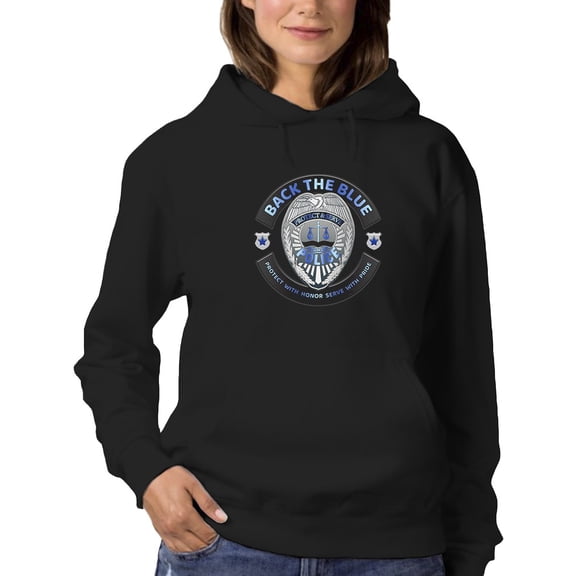 Back The Blue Design Hoodie Women -GoatDeals Designs, Female Small