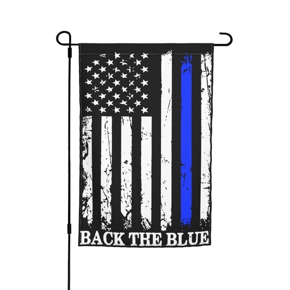 Back The Blue Flag Double Garden Flags 12x18 Inch Suitable For Courtyard Lawn Holiday Home Outdoor Decoration Flag