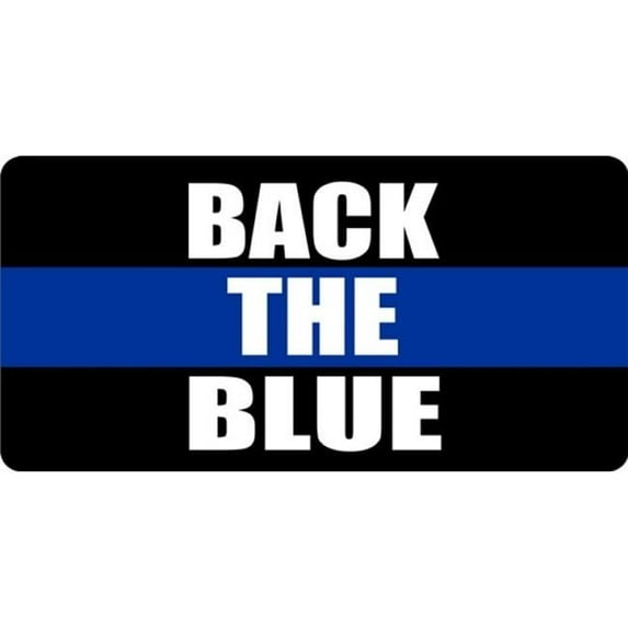 Back The Blue Police Blue Line Photo License Plate