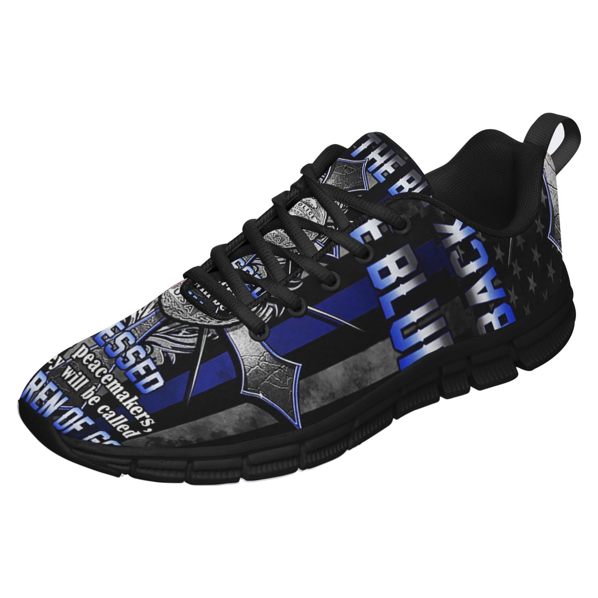 Back The Blue Police Officer American Flag Us Running Shoes