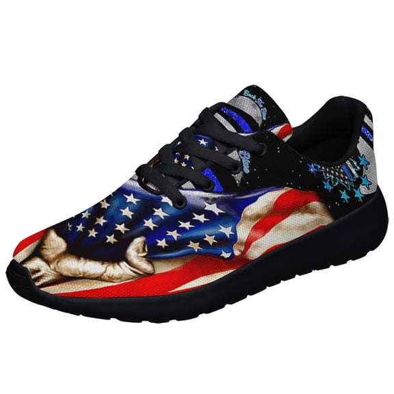 Back The Blue Police Shoes Sneakers for Women Men Black Size 3.5