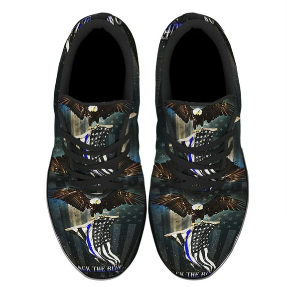 Back The Blue Police Shoes Women's Fashion Sneakers Tennis Running Shoes for Men Women Black Size 3.5