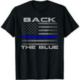thumbnail image 1 of Back The Blue Police Support Thin Blue Line Flag T-Shirt, 1 of 4