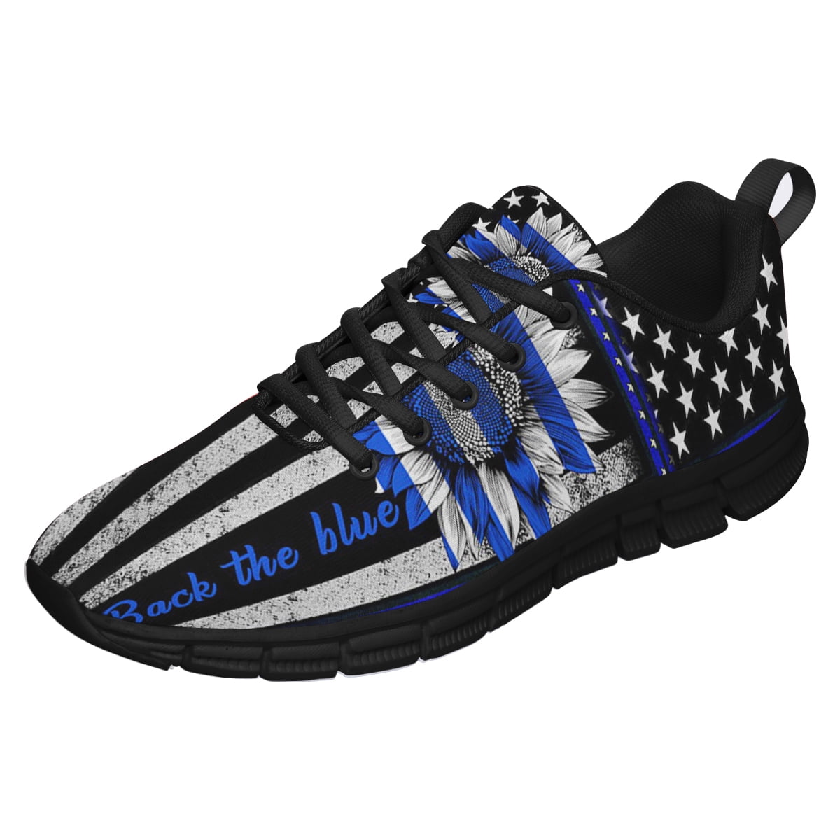 Back The Blue Running Shoes Sneakers Mesh Black Size 7  display picture 3