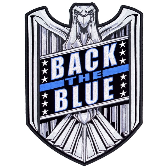 Back The Blue Subdued Eagle Patch, Large Size