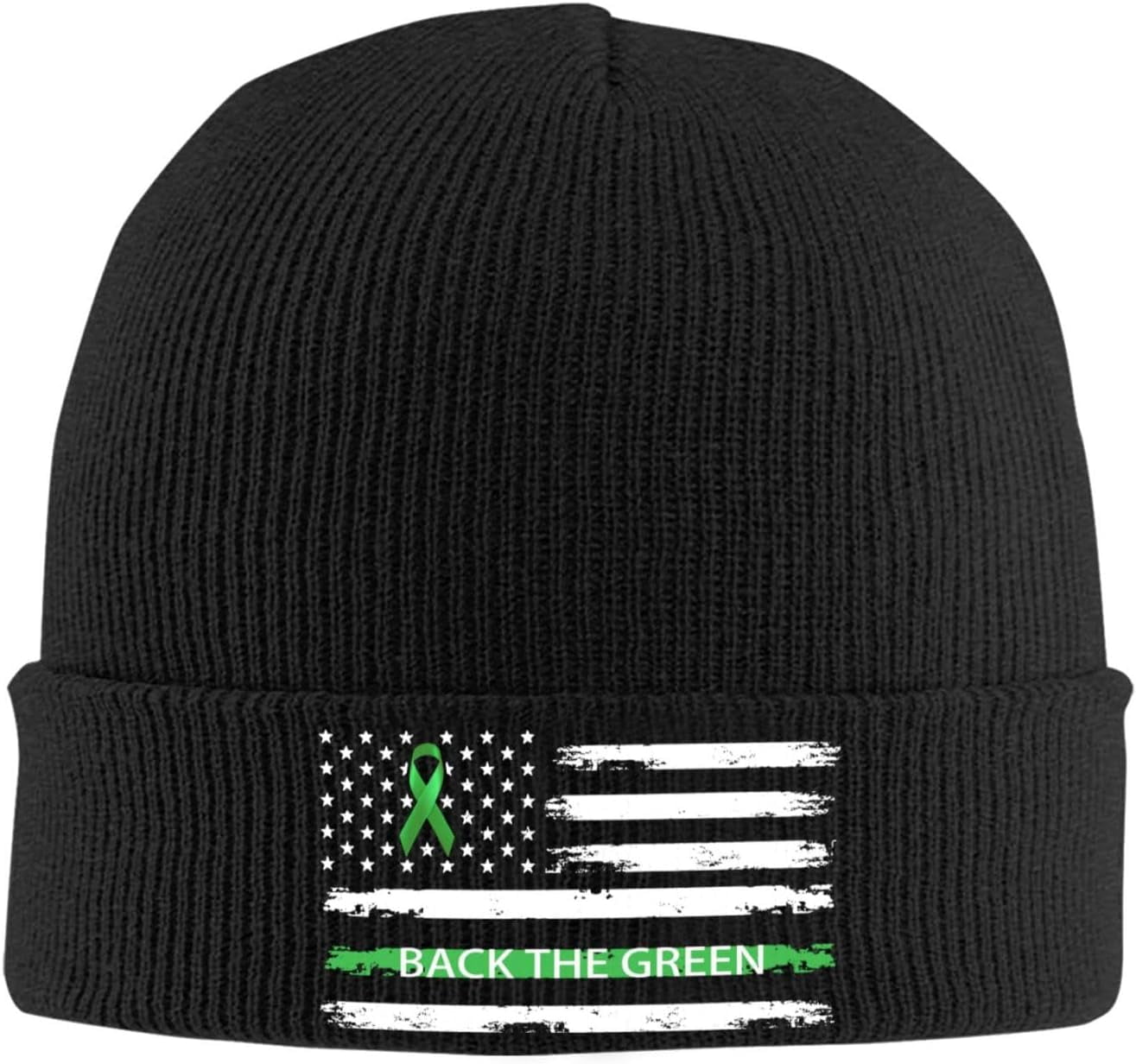 Back The Green Ribbon USA Flag Gallbladder Cancer Awareness Winter Warm