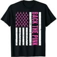 thumbnail image 1 of Back The Pink Breast Cancer Awareness Flag Toddler Women Men T-Shirt Black Small, 1 of 4