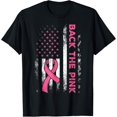 thumbnail image 1 of Back The Pink Us Flag Breast Cancer Awareness T-Shirt, 1 of 4