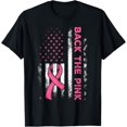 thumbnail image 1 of Back The Pink Us Flag Breast Cancer Awareness Women Men Kids T-Shirt, 1 of 4