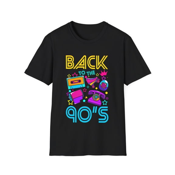 Back To 90's 1990s Funny Retro Nineties Novelty Unisex Softstyle T-Shirt