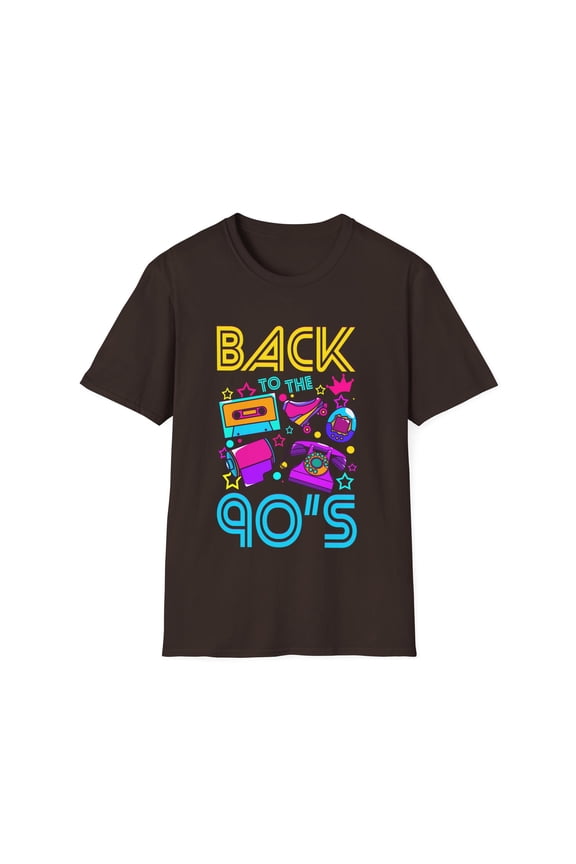 Back To 90's 1990s Funny Retro Nineties Novelty Unisex Softstyle T-Shirt