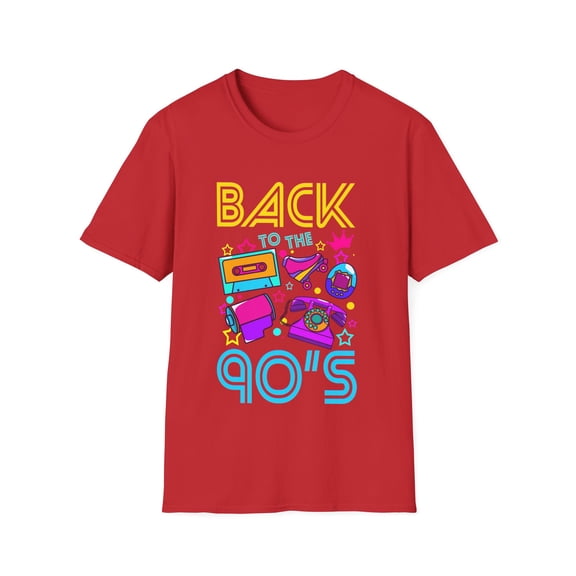Back To 90's 1990s Funny Retro Nineties Novelty Unisex Softstyle T-Shirt