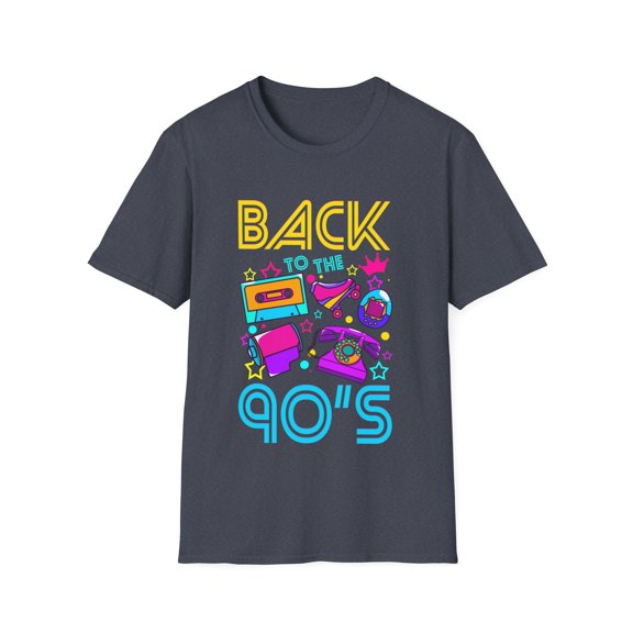 Back To 90's 1990s Funny Retro Nineties Novelty Unisex Softstyle T-Shirt