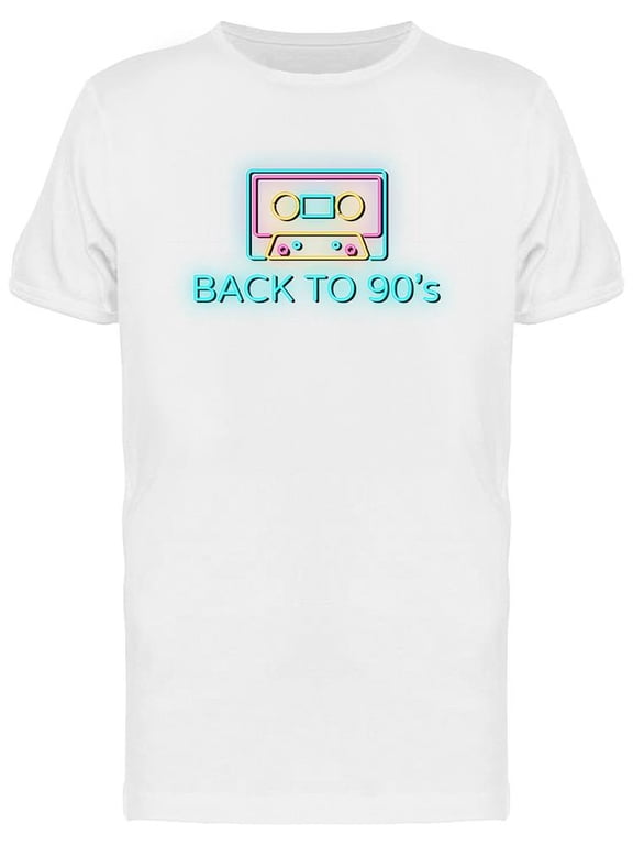 Back To 90's Neon Sign T-Shirt Men -Image by Shutterstock, Male 3X-Large