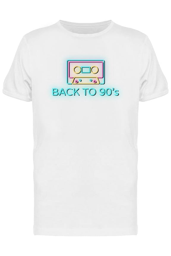 Back To 90's Neon Sign T-Shirt Men -Image by Shutterstock, Male 3X-Large