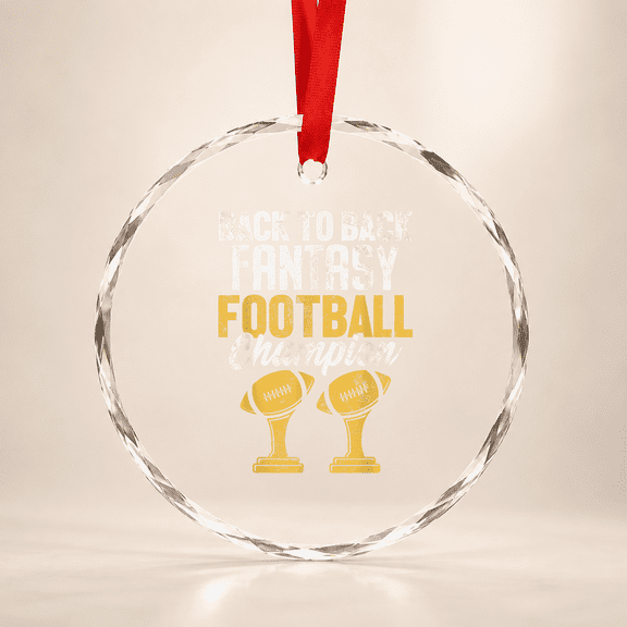Back To Back Fantasy Football Champion Ffl Draft Kickers Glass Ornament