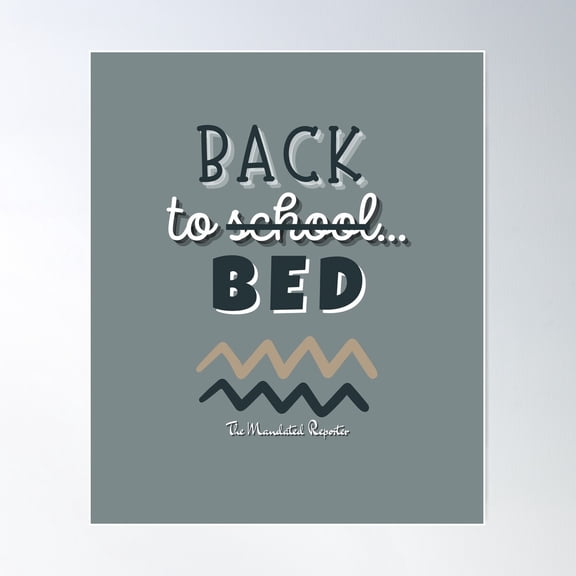 Back To Bed - Slate Grey Poster Wall Art, Modern Wall Decor For Living Room Bedroom, 24x36 UNFRAMED