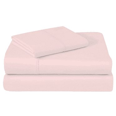 Back To Schol Season! Pink Queen, Plain Woolen Cloth Inlaid Four Piece Bed Set Bed Sheet Set, Bed Sheet + Fitted Sheet + Pillowcase * 1