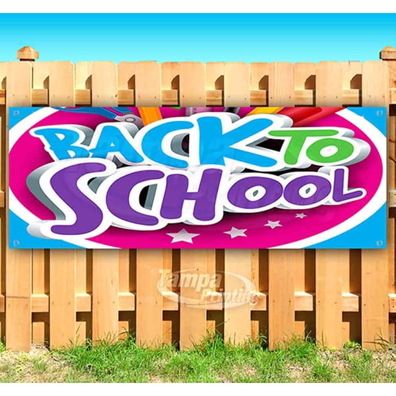 Back To School 13 oz Vinyl Banner With Metal Grommets