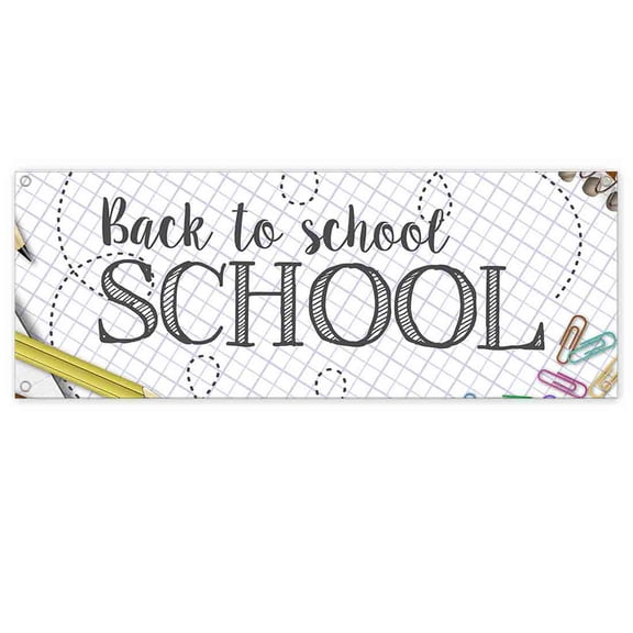 Back To School 13 oz Vinyl Banner With Metal Grommets
