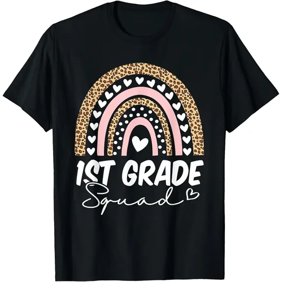 Back To School 1st Grade Squad Rainbow Team First Grade T-Shirt