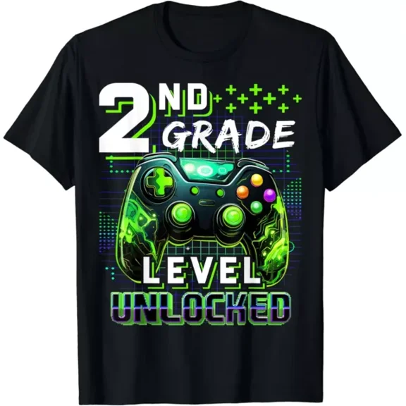 Back To School 2Nd Grade Boys Gamer First Day School Level Gift T-Shirt Unisex S-5XL Hot Trending Shirt, Vintage Birthday Gift