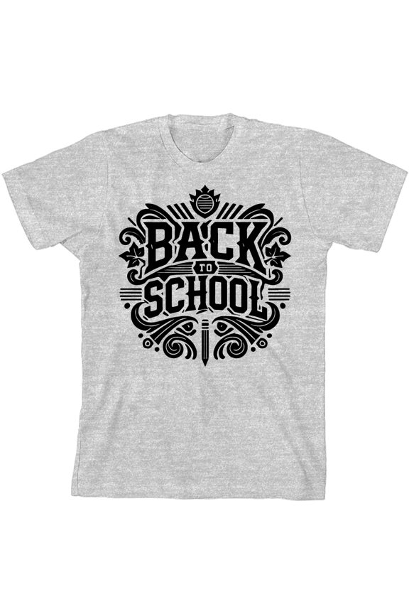 Back To School Adult Heather Gray Crew Neck Short Sleeve Tee-XL