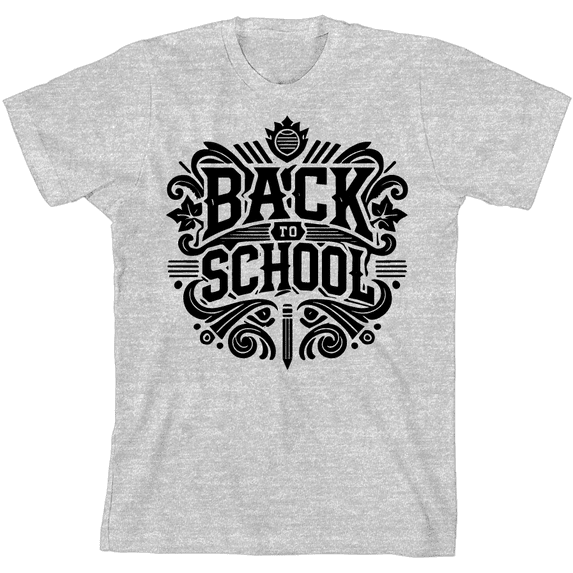 Back To School Adult Heather Gray Crew Neck Short Sleeve Tee-XS
